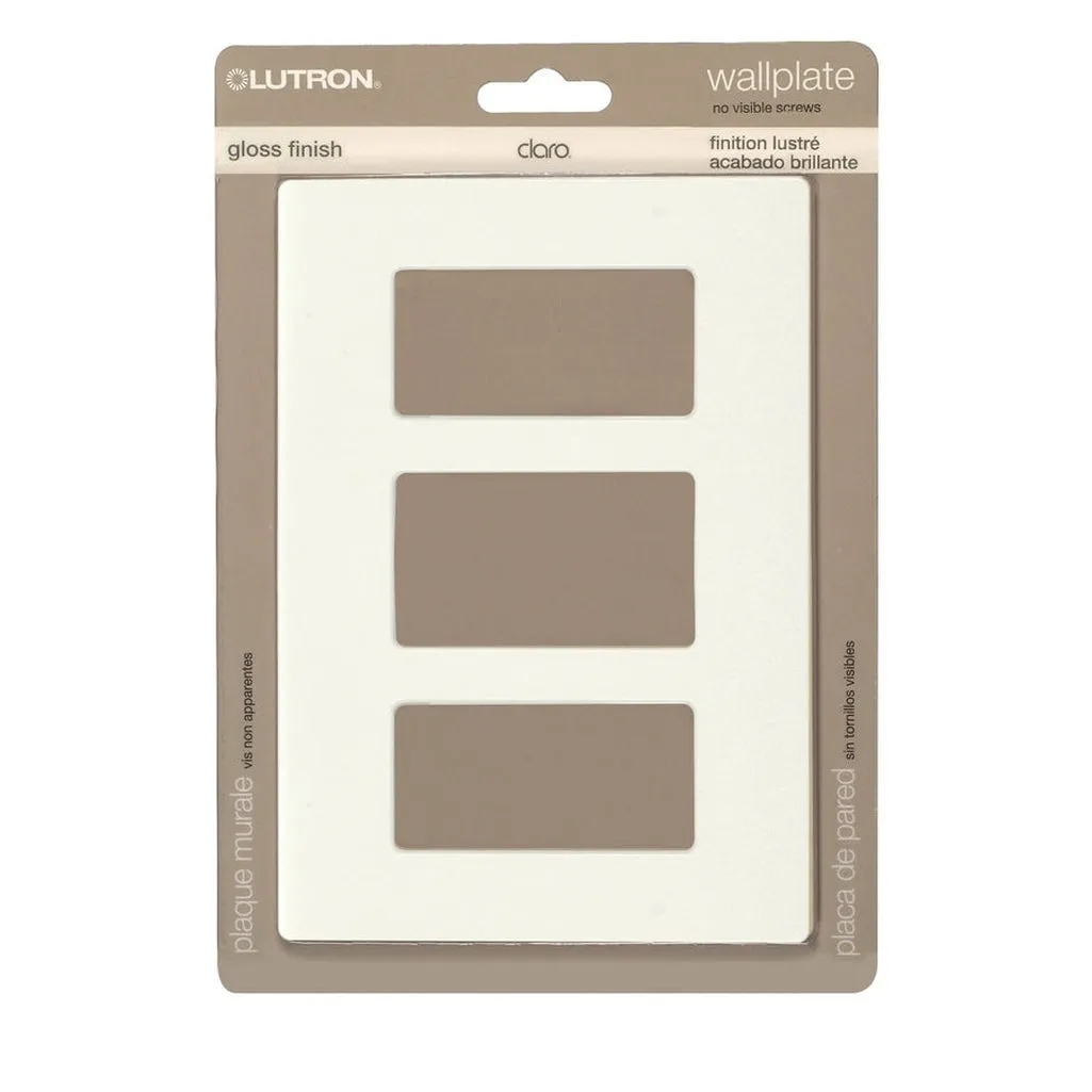 CLARO 3 GANG WALLPLATE WH