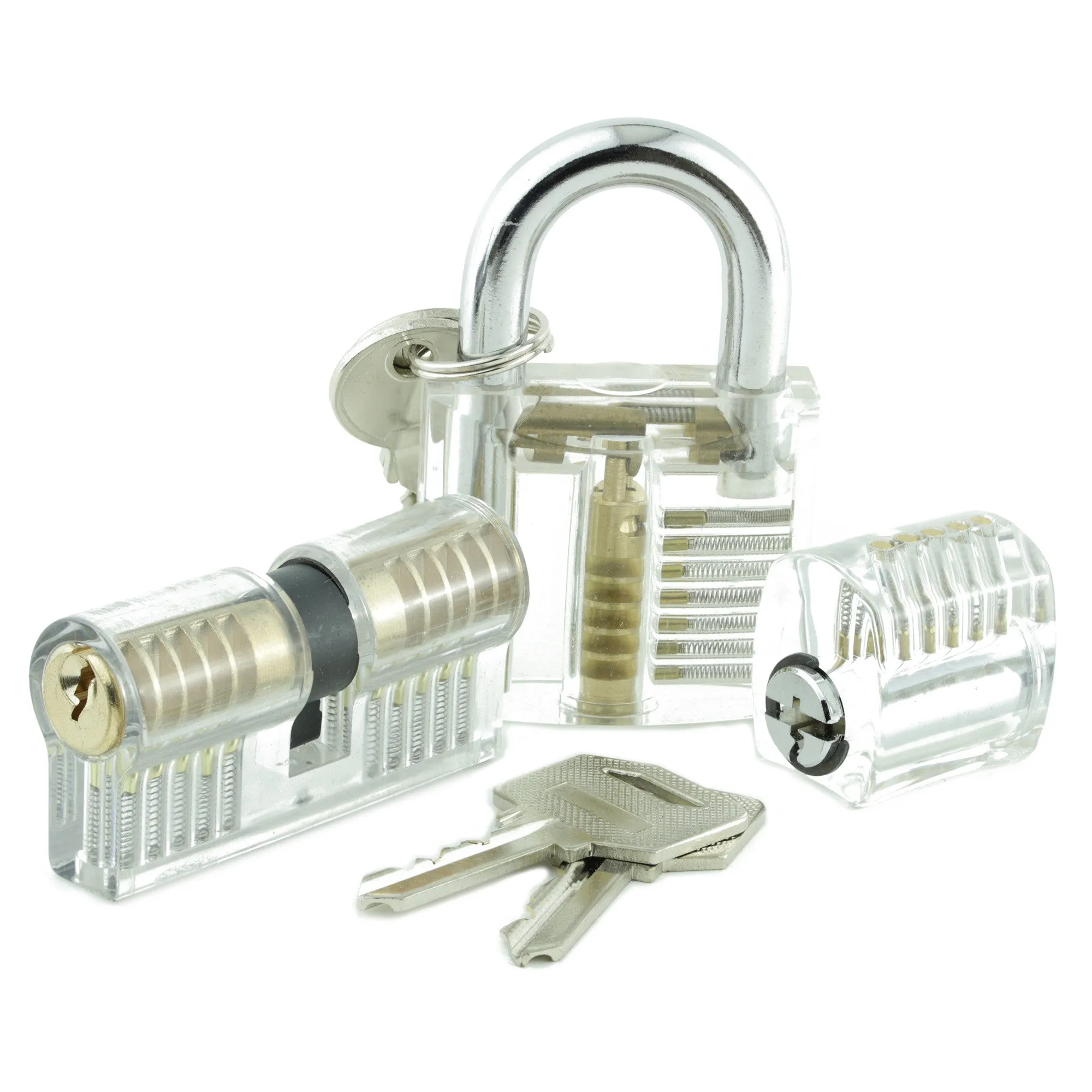Clear Double-Sided Training Lock - Single Pin Picking Practice
