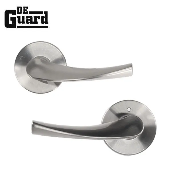 Contemporary Wave Lever Set - Passage - Round Rose - Satin Nickel - Grade 3
