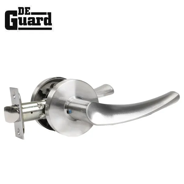 Contemporary Wave Lever Set - Passage - Round Rose - Satin Nickel - Grade 3
