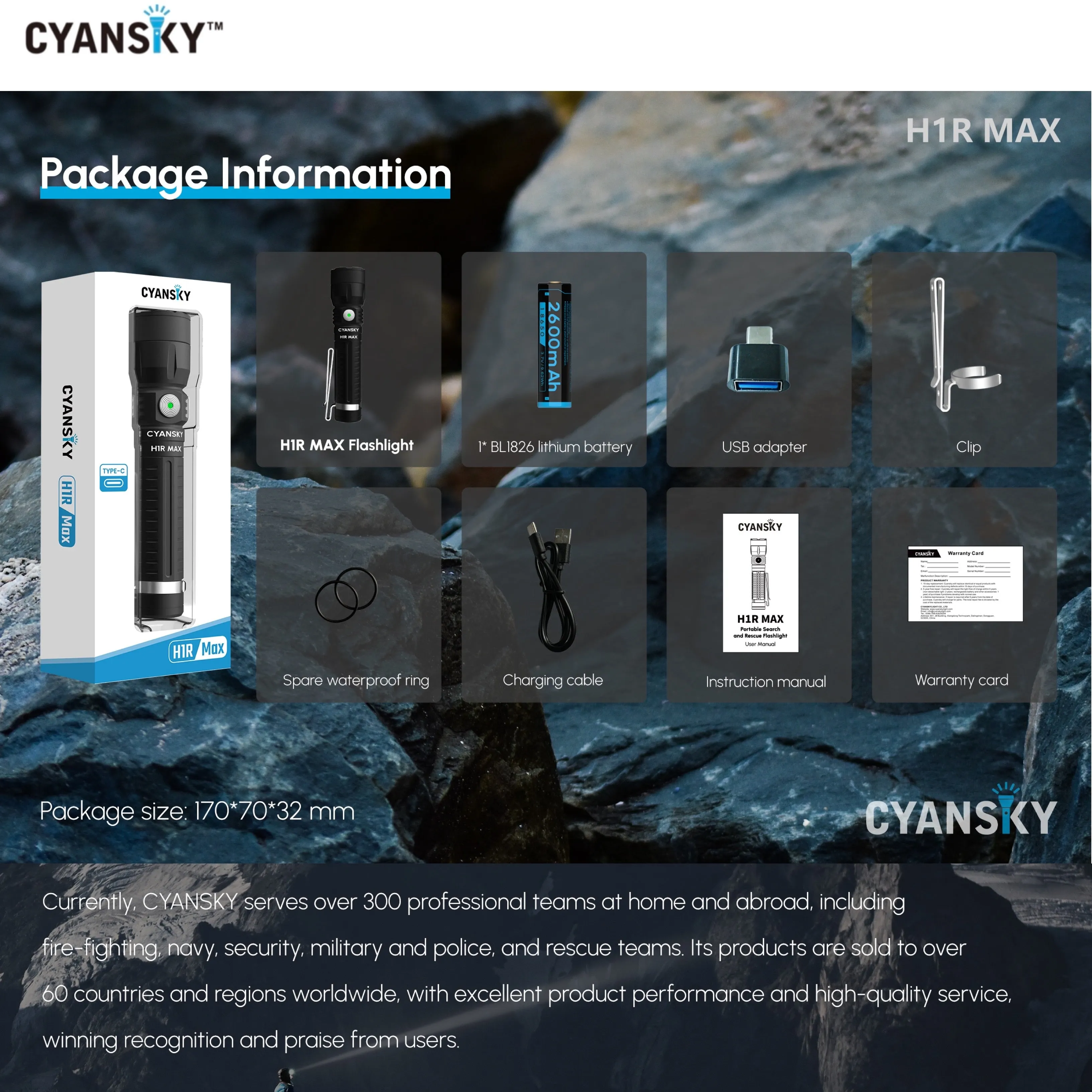 Cyansky H1R MAX Multifunctional Searchlight 1500 Lumens 460M