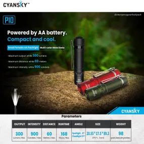 Cyansky P10 Portable AA EDC Flashlight