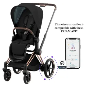 Cybex E-priam Electric Stroller - Rose Gold/Deep Black