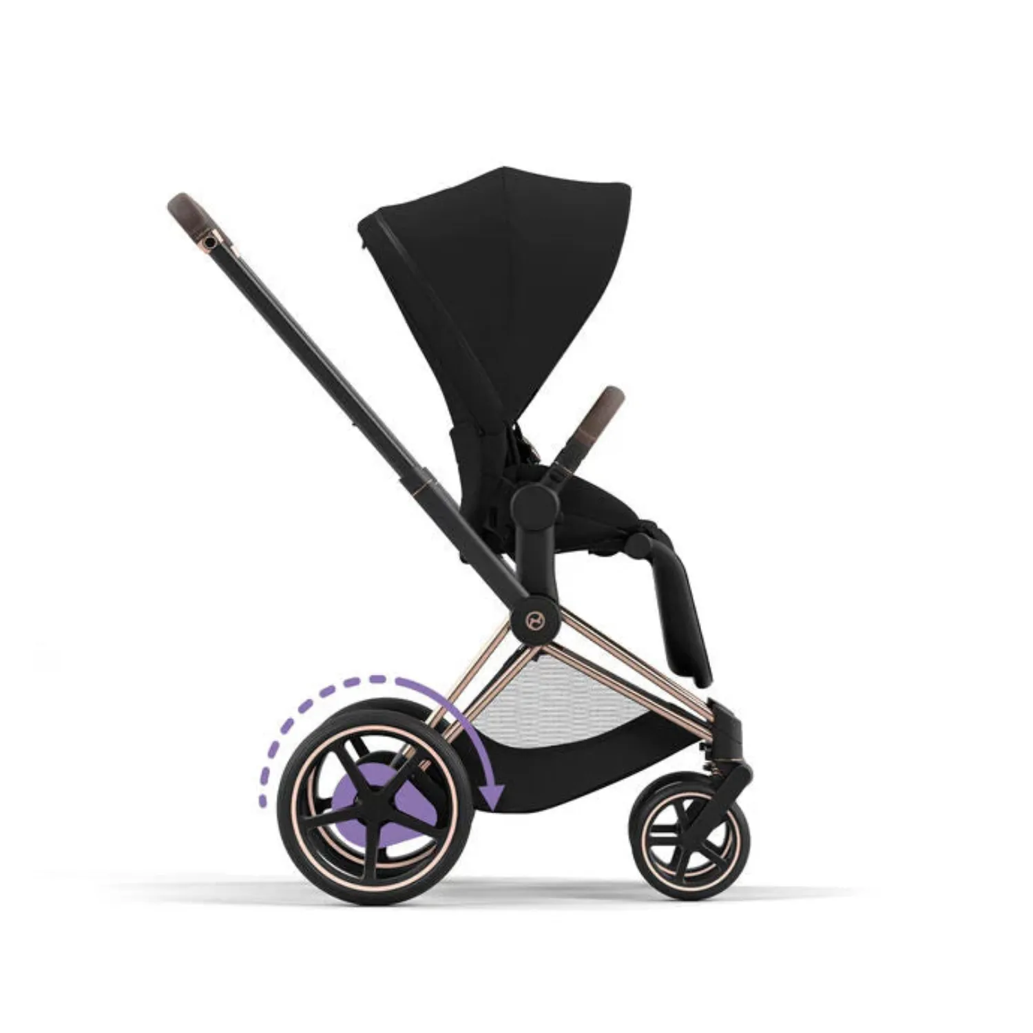 Cybex E-priam Electric Stroller - Rose Gold/Deep Black