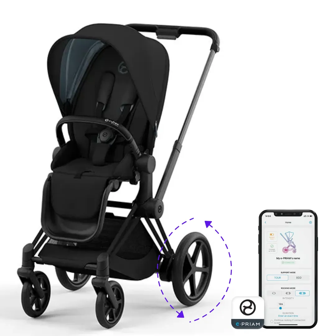 Cybex E-Priam2 Electric Stroller - Matte Black/ Black