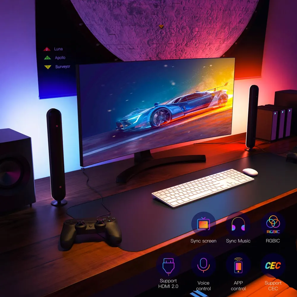 Dekala Aura™ HDMI 2.0 Sync Box 4K & LightHouse™ TV Backlight Kits