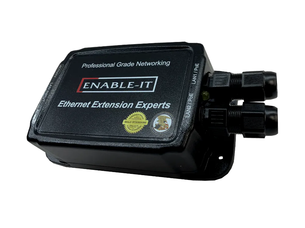 Enable-IT 1-Port 600Mbps Outdoor Coax Gigabit PoE Extender Kit
