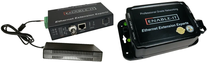 Enable-IT 1-Port 600Mbps Outdoor Coax Gigabit PoE Extender Kit
