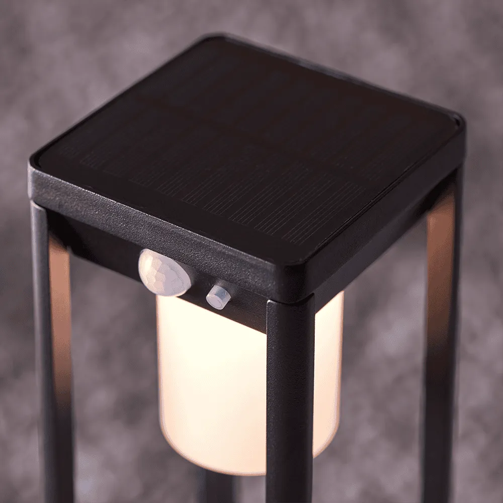 Endon Hallam Solar LED Post Light in Black IP44
