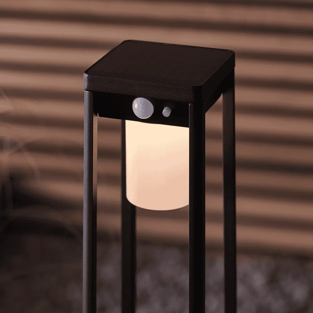 Endon Hallam Solar LED Post Light in Black IP44