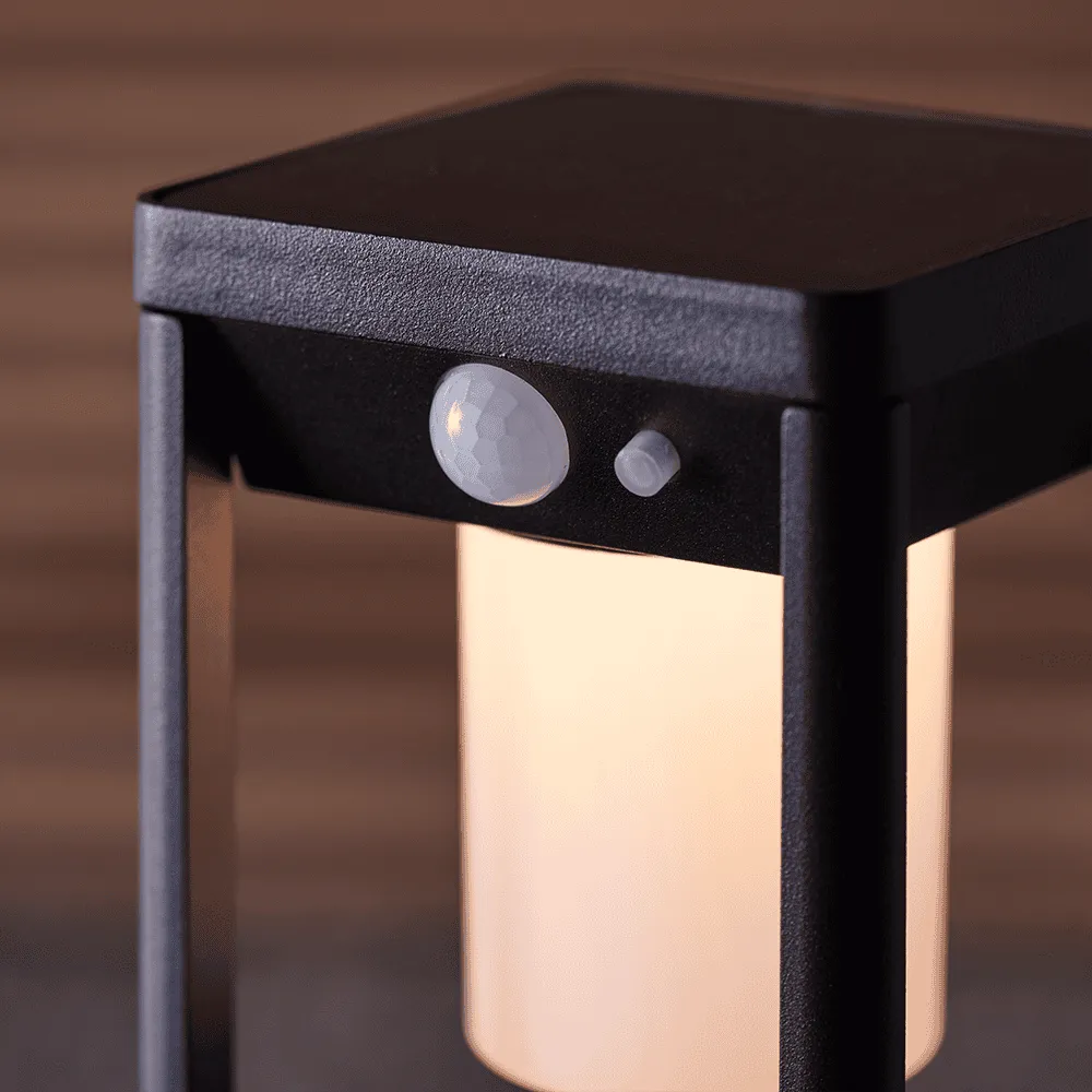 Endon Hallam Solar LED Post Light in Black IP44