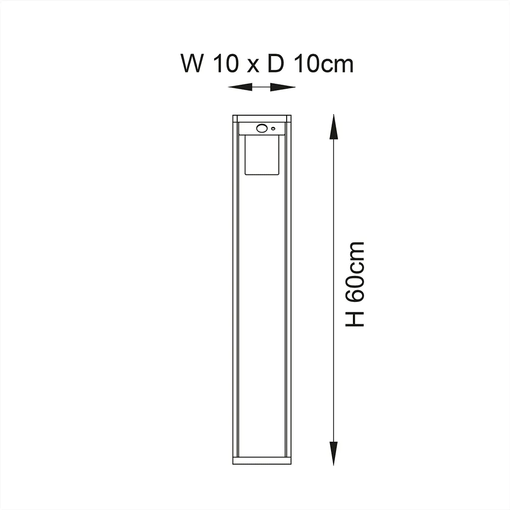 Endon Hallam Solar LED Post Light in Black IP44