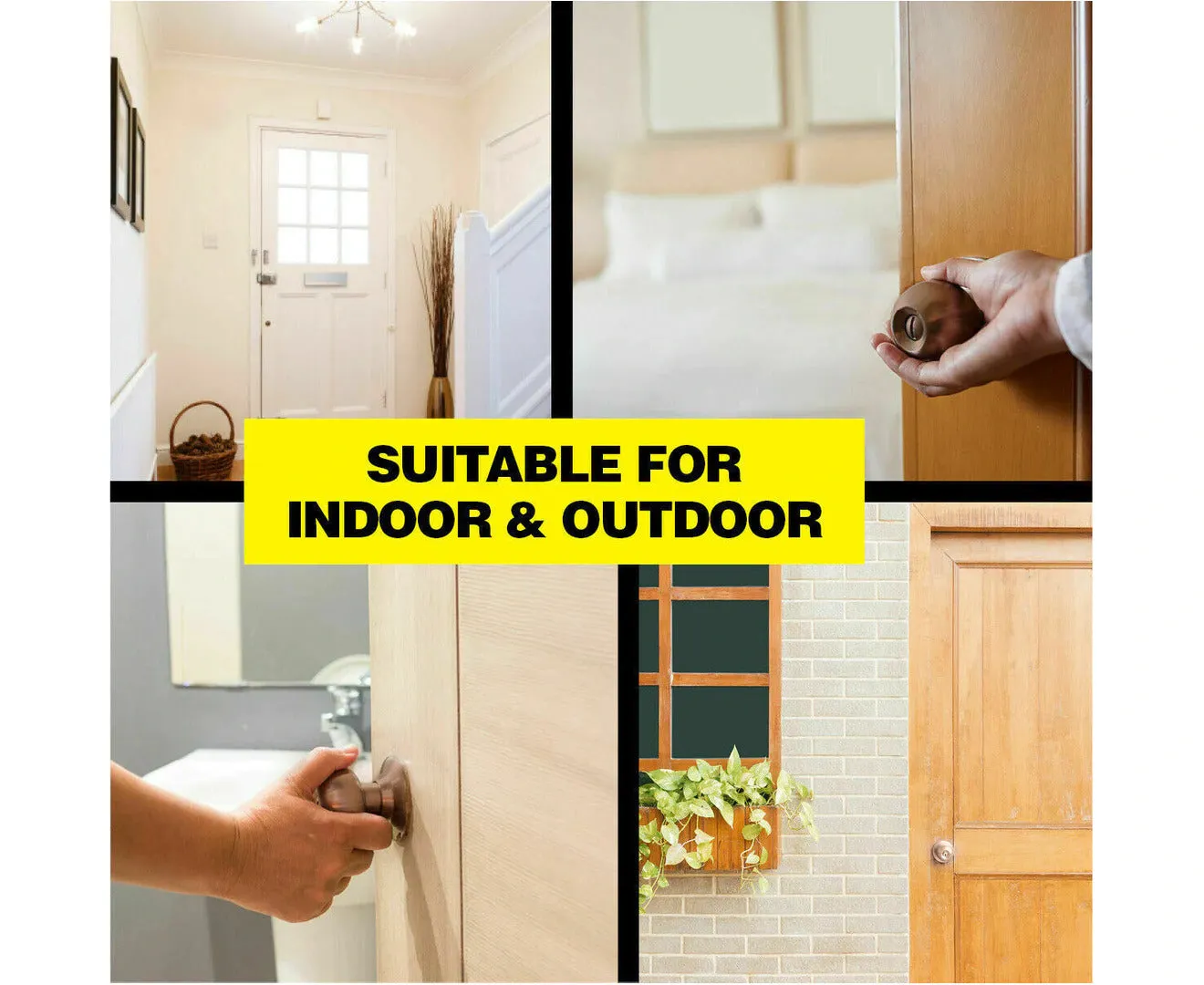 Entrance Door Handles Set Passage Entry Door Lock Knobs Privacy Locks   3 Keys - Brown
