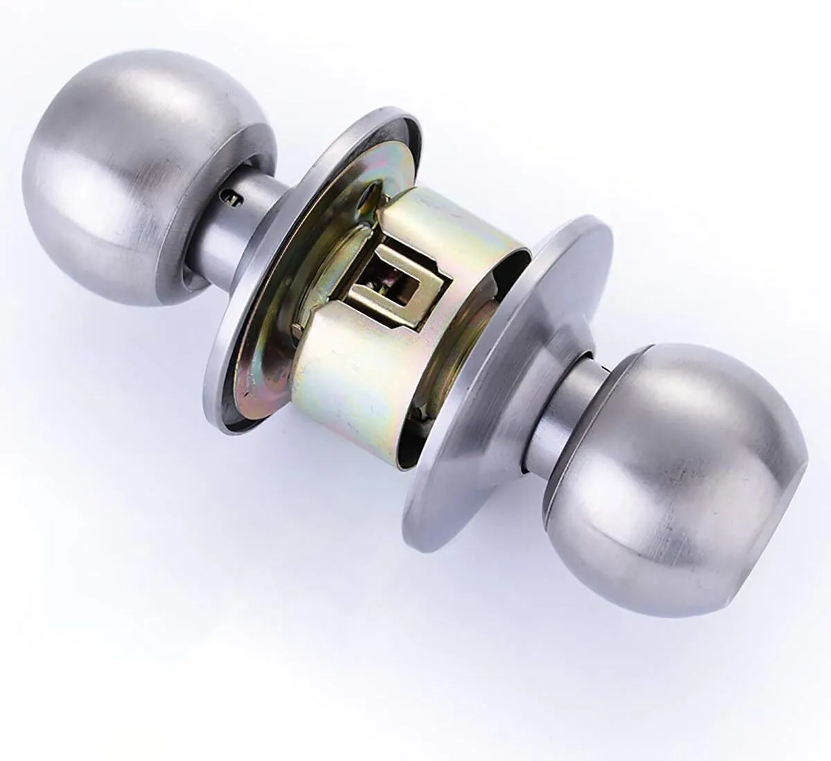 Entrance Door Handles Set Passage Entry Door Lock Knobs Privacy Locks   3 Keys - Silver