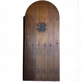 Entry Door, Walnut, Solid, Medieval Castle, Arched Top