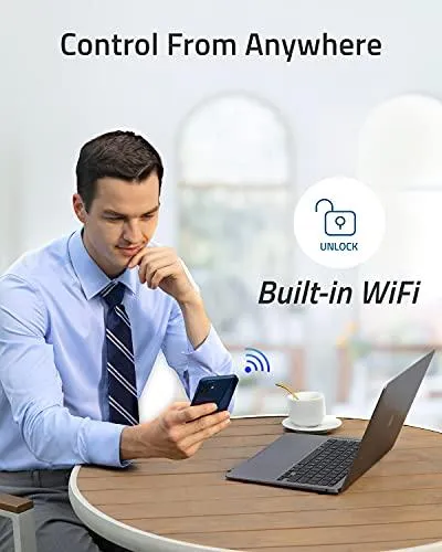 eufy Security Smart Lock Touch & Wi-Fi, Fingerprint Scanner, Keyless Entry Door Lock, Smart Wi-Fi Lock, Bluetooth Electronic Deadbolt, Touchscreen Keypad, BHMA Certified, IP65 Weatherproofing