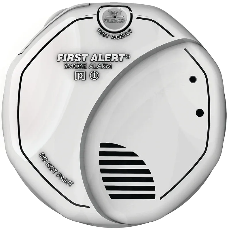 First Alert 3120B Smoke Alarm, 120 V, Ionization, Photoelectric Sensor, 85 dB, White :EA: QUANTITY: 1