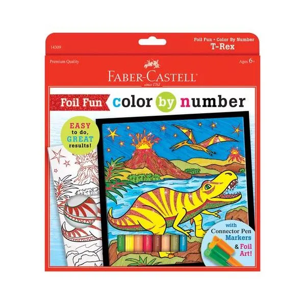 Foil Fun Color by Number T-Rex