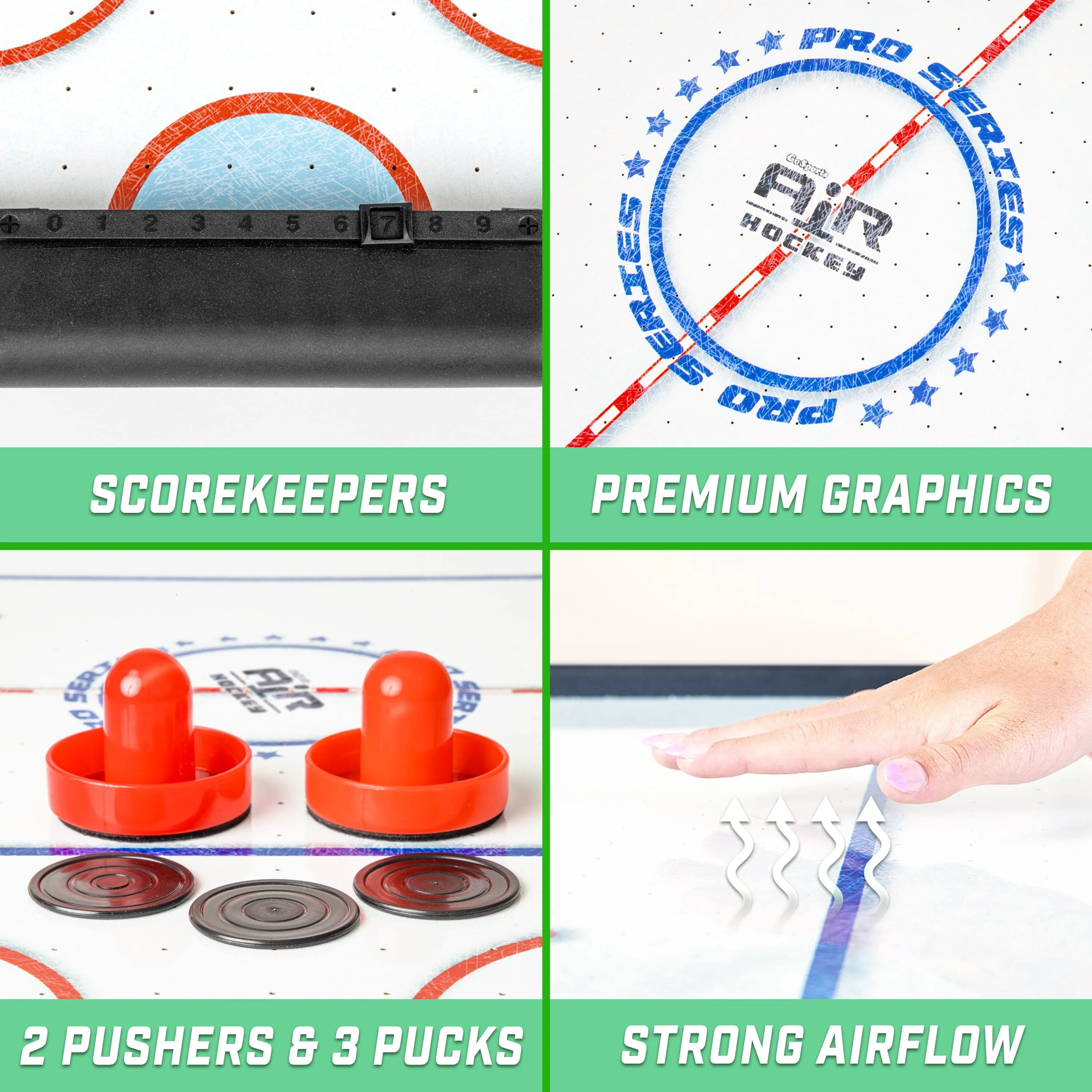 GoSports 30 Inch Table Top Air Hockey Game for Kids - Black