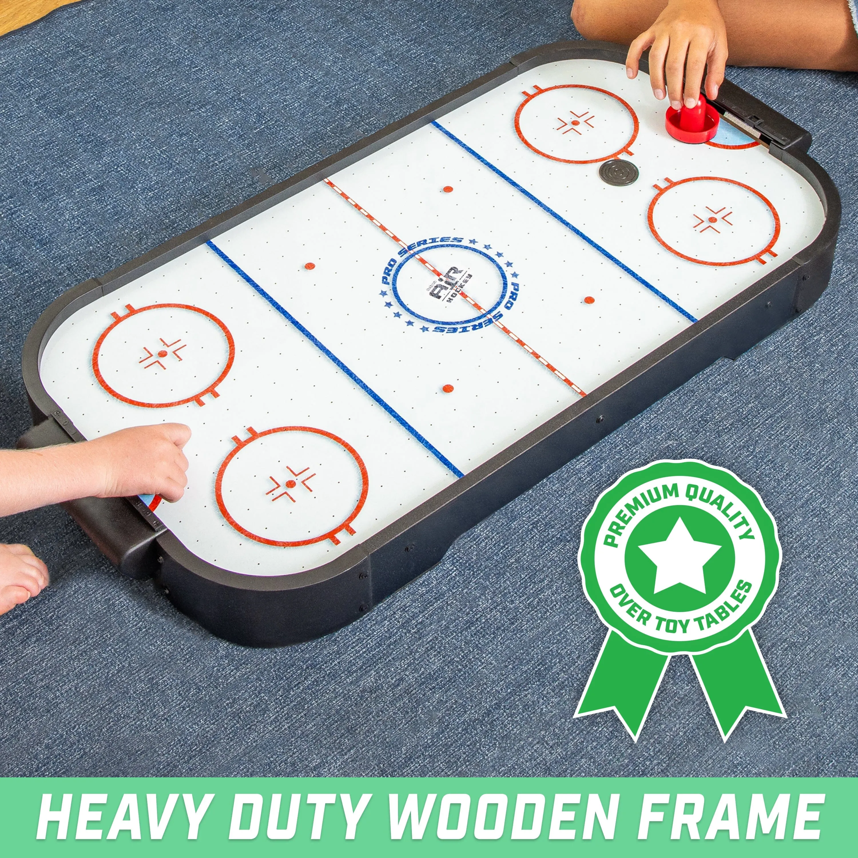 GoSports 30 Inch Table Top Air Hockey Game for Kids - Black