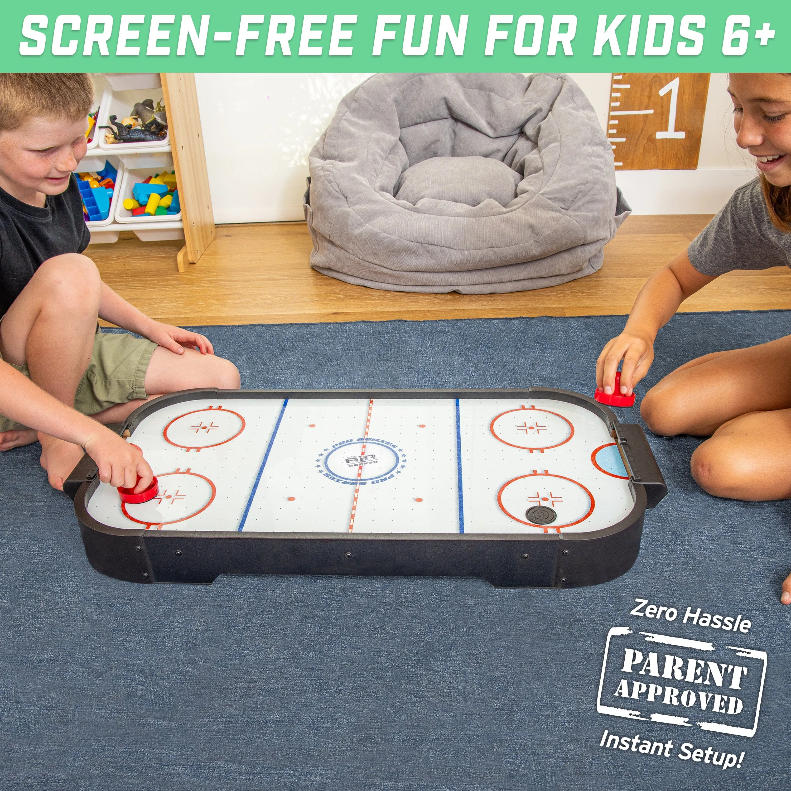 GoSports 30 Inch Table Top Air Hockey Game for Kids - Black