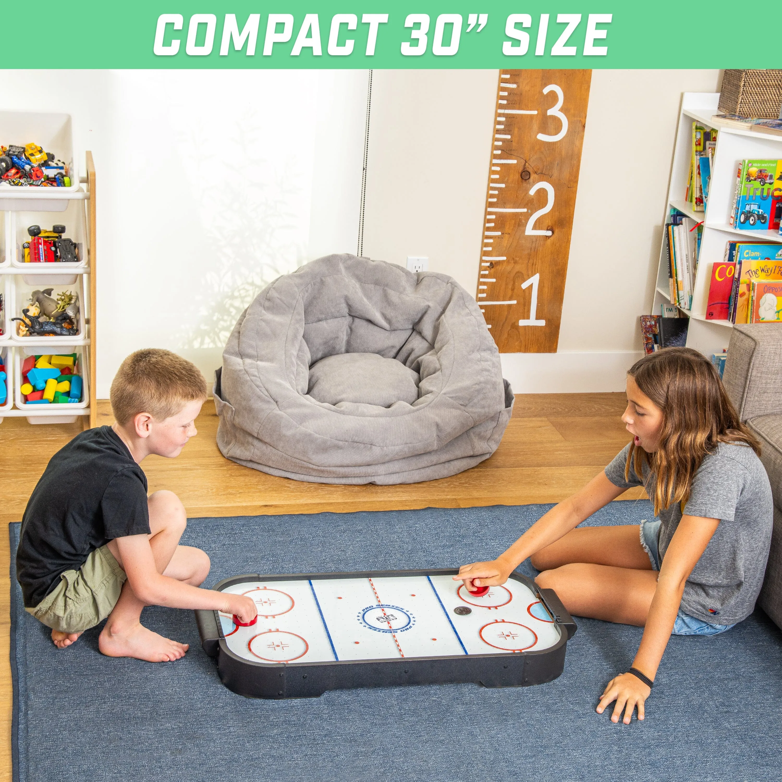 GoSports 30 Inch Table Top Air Hockey Game for Kids - Black