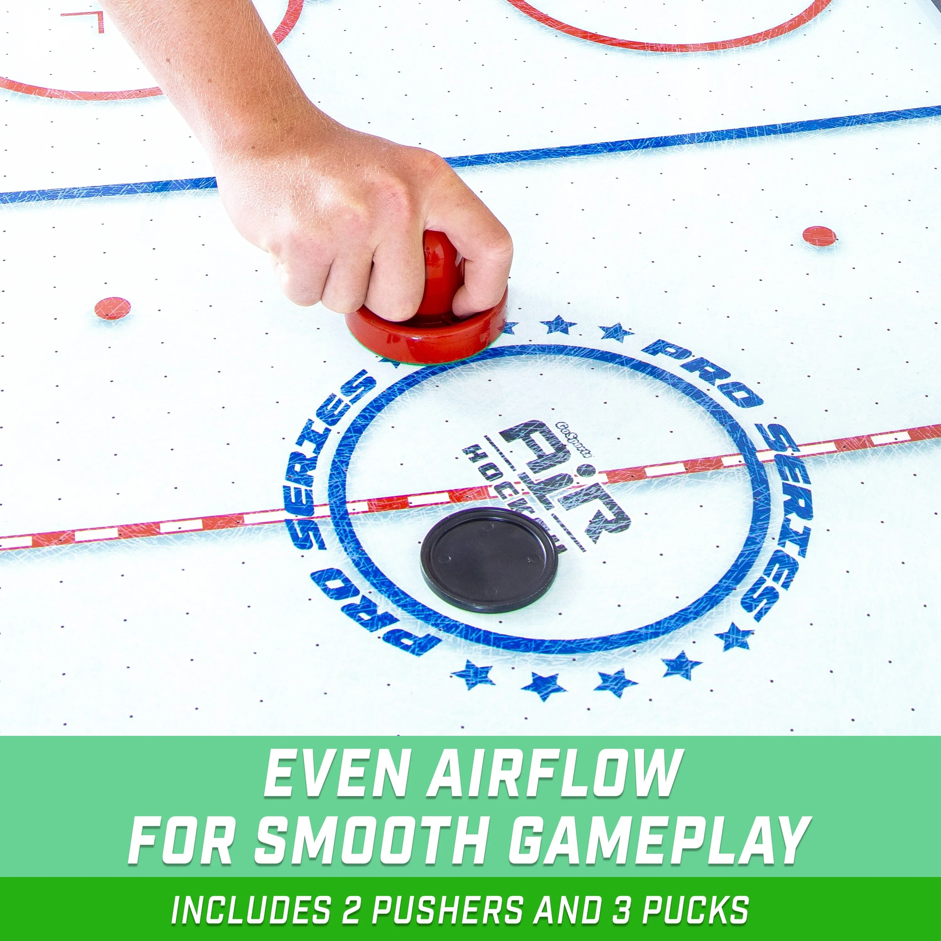 GoSports 54 Inch Air Hockey Arcade Table for Kids & Adults - Oak