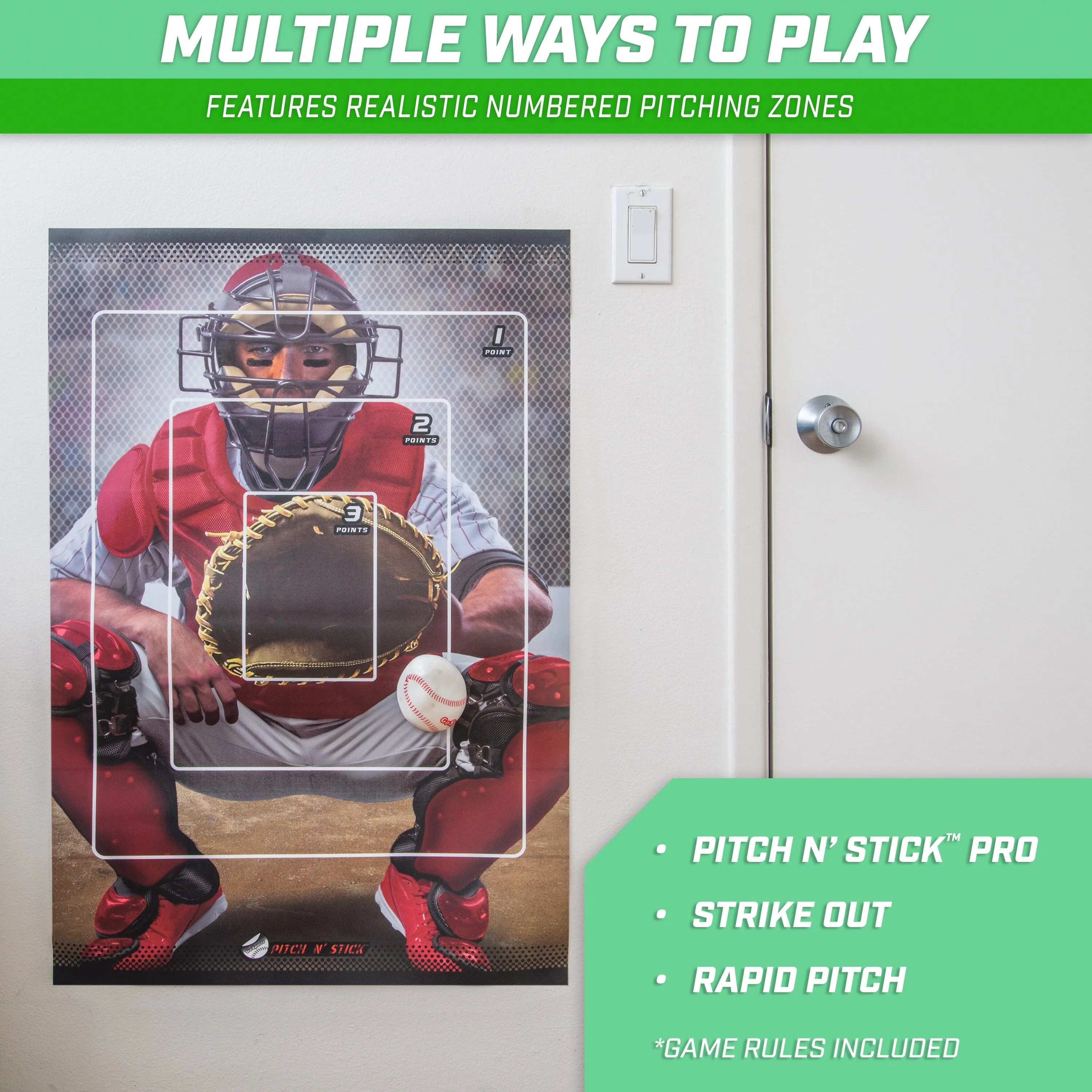 GoSports Pitch N Stick Kids Baseball Pitching Game