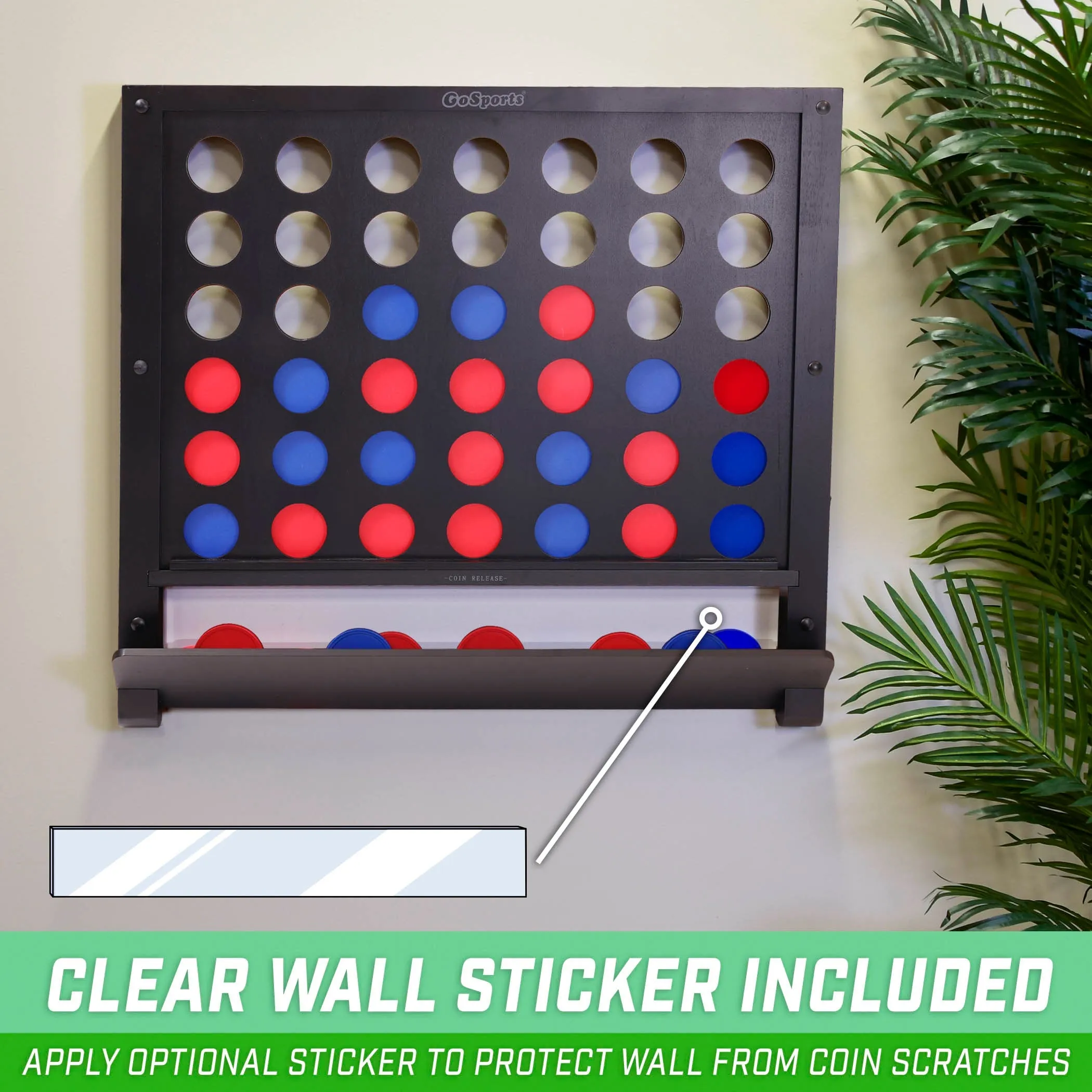 GoSports Wall Mounted 4 in a Row - Black