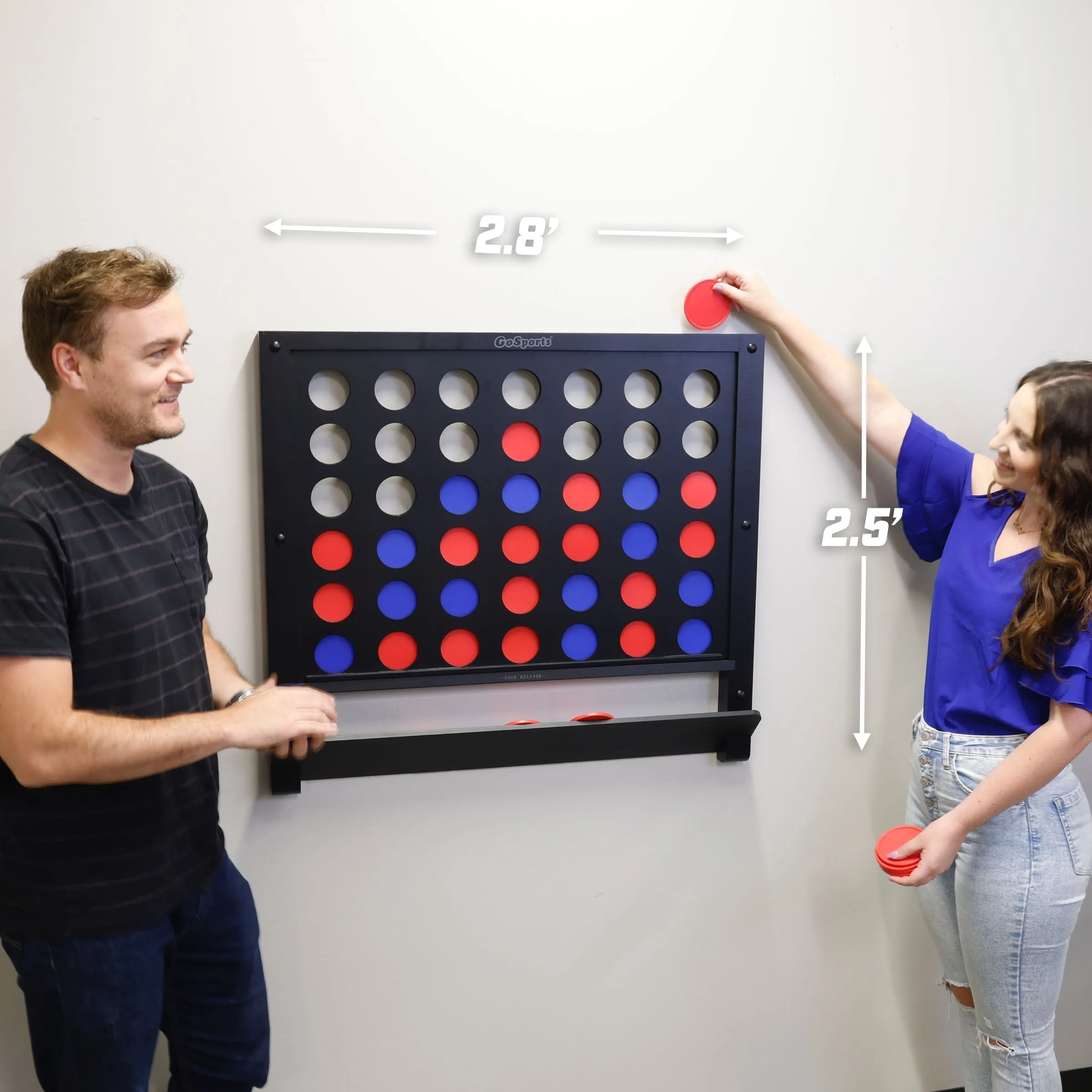 GoSports Wall Mounted 4 in a Row - Black