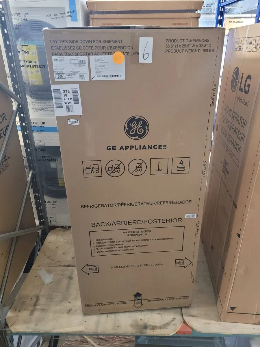 GTE18FTLKWW - REFRIGERATORS - GE - Top Freezer - White - Open Box