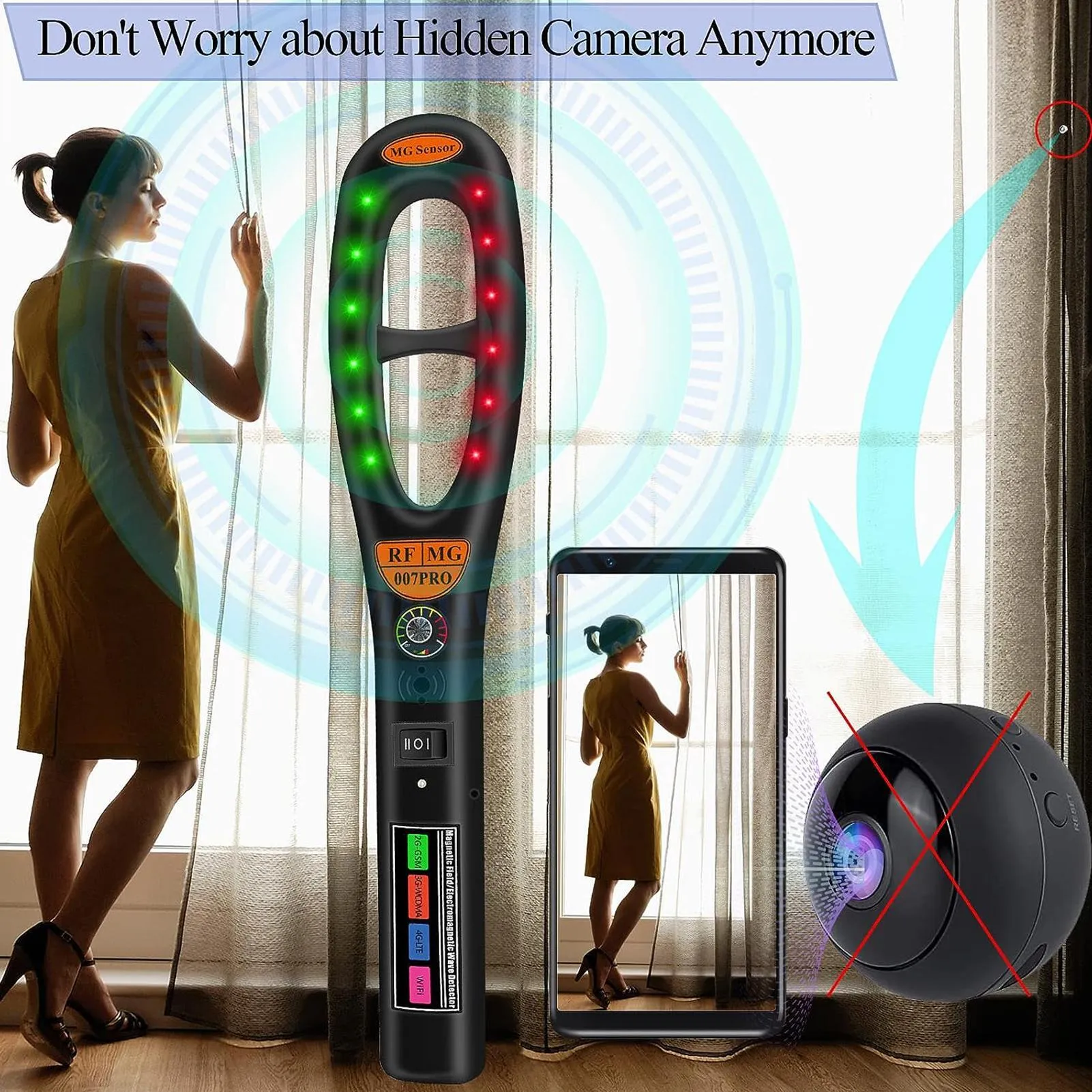 Hk007 Gps Detector Hidden Camera Finder Bug Scanner Detector Car