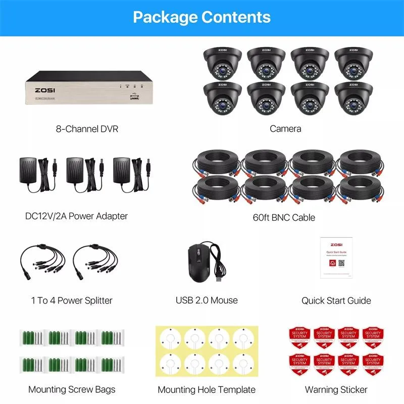 Home Security Black Camera System