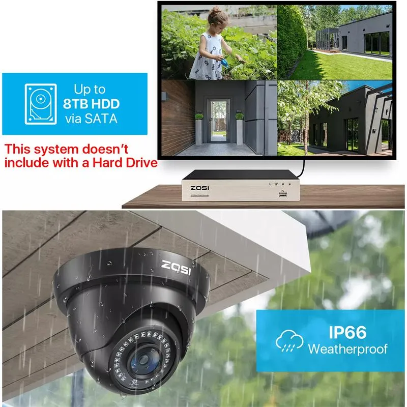 Home Security Black Camera System