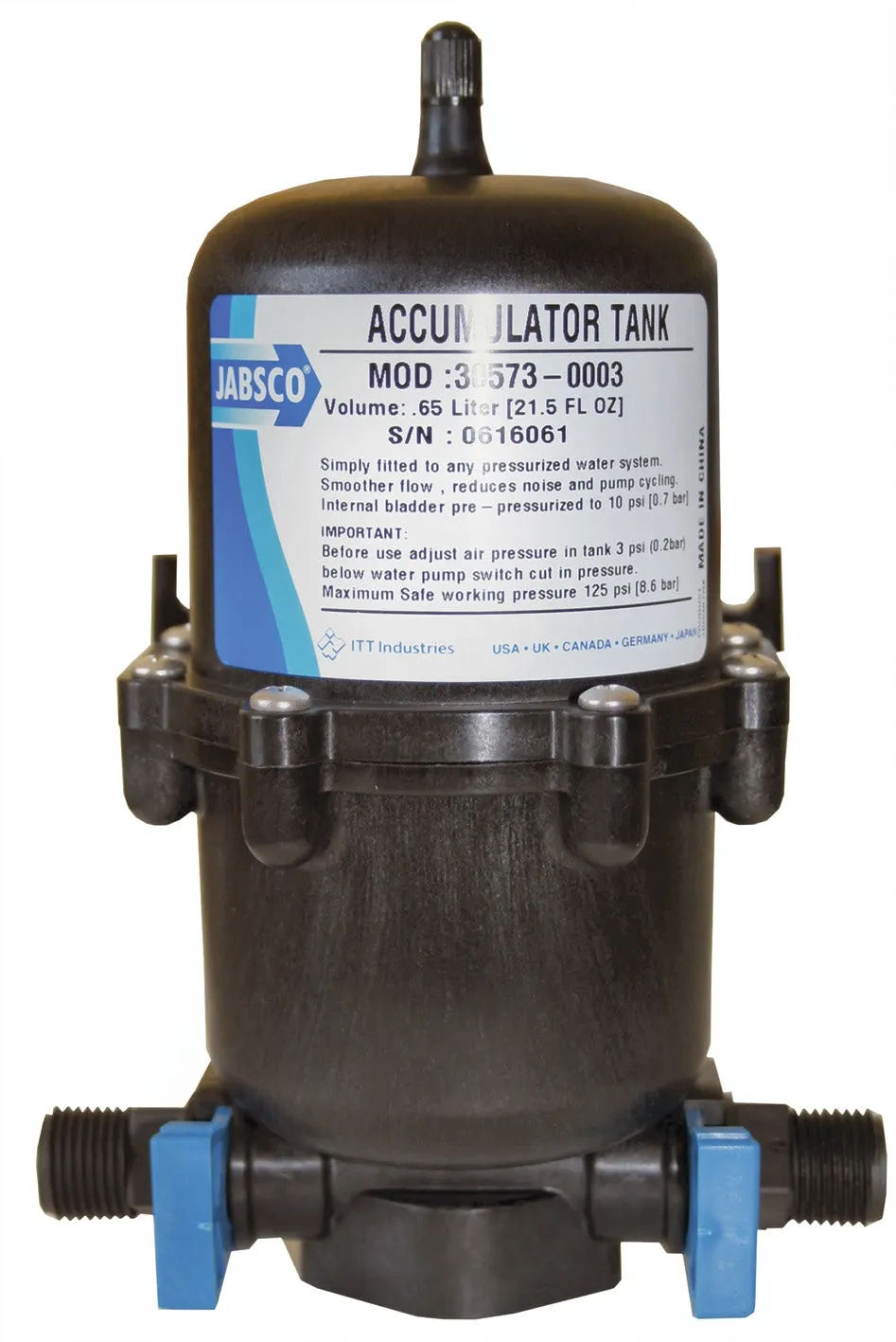 JABSCO COMPACT PRESSURISED 600 ML TANK