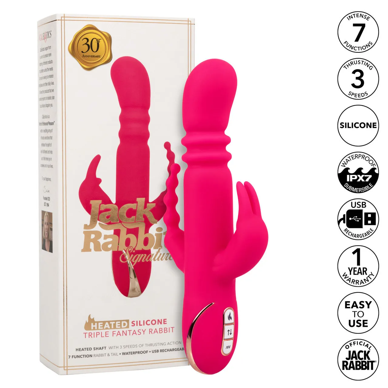 Jack Rabbit® Signature Heated Silicone Triple Fantasy Rabbit