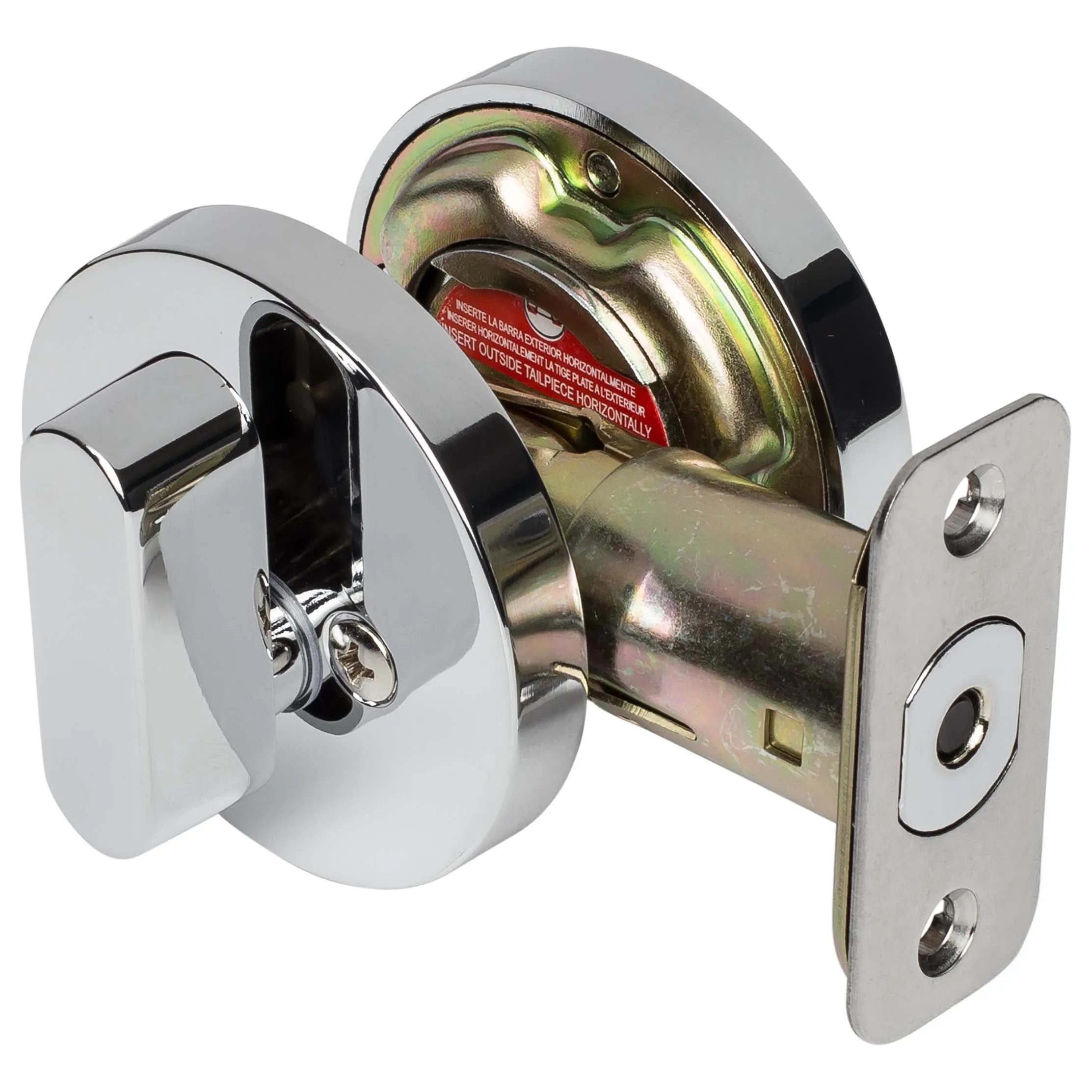 Keyed Single Cylinder Contemporary Deadbolt, Round Escutcheon
