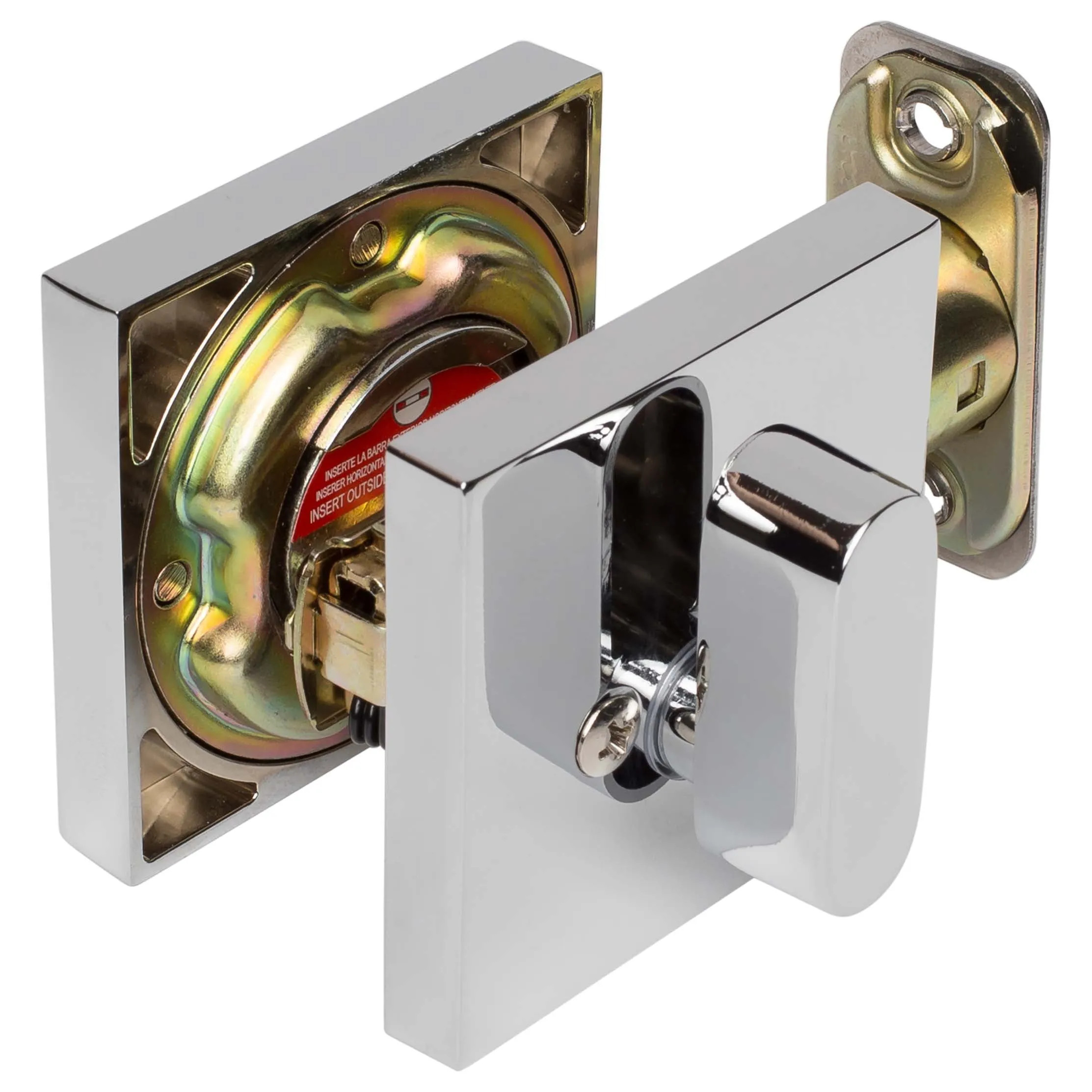 Keyed Single Cylinder Contemporary Deadbolt, Square Escutcheon
