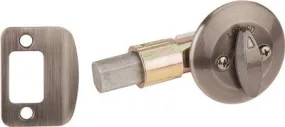 Kwikset 663 Single Sided Deadbolt 2-3/8 Rfl Drive Latch And Full Lip Strike Antique Nickel