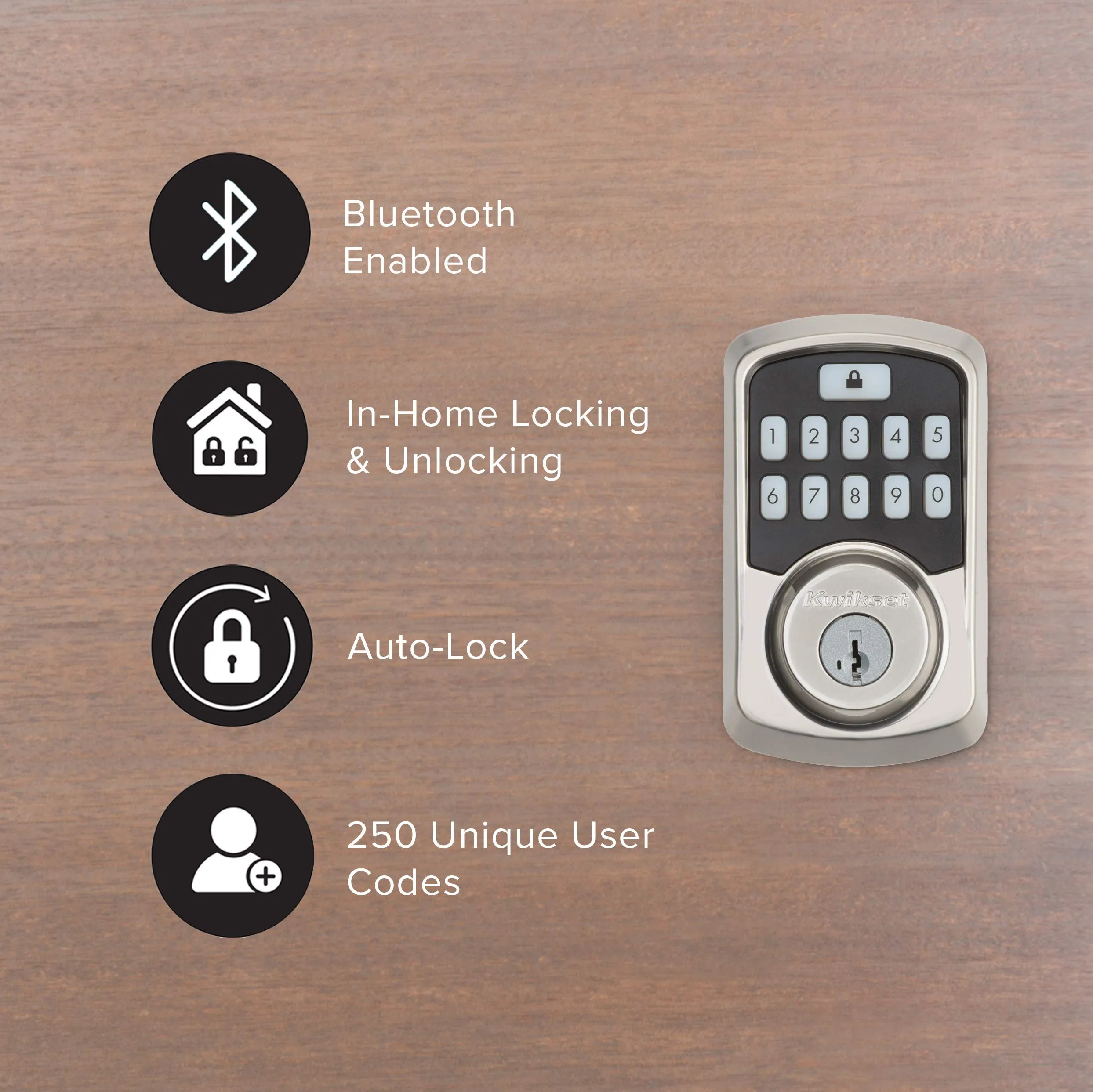 Kwikset Aura Bluetooth Programmable Keypad Smart Door Lock