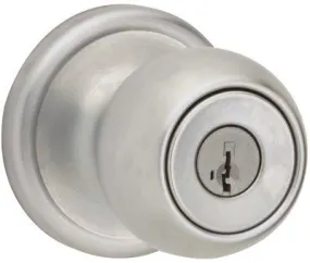 Kwikset Smartkey Circa Entry Lockset Satin Chrome