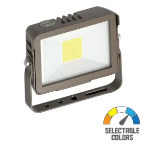 LED Flood Light With Photocell, 35 Watts, 5000 Lumens, 30K/40K/50K, 120-277V, Bronze