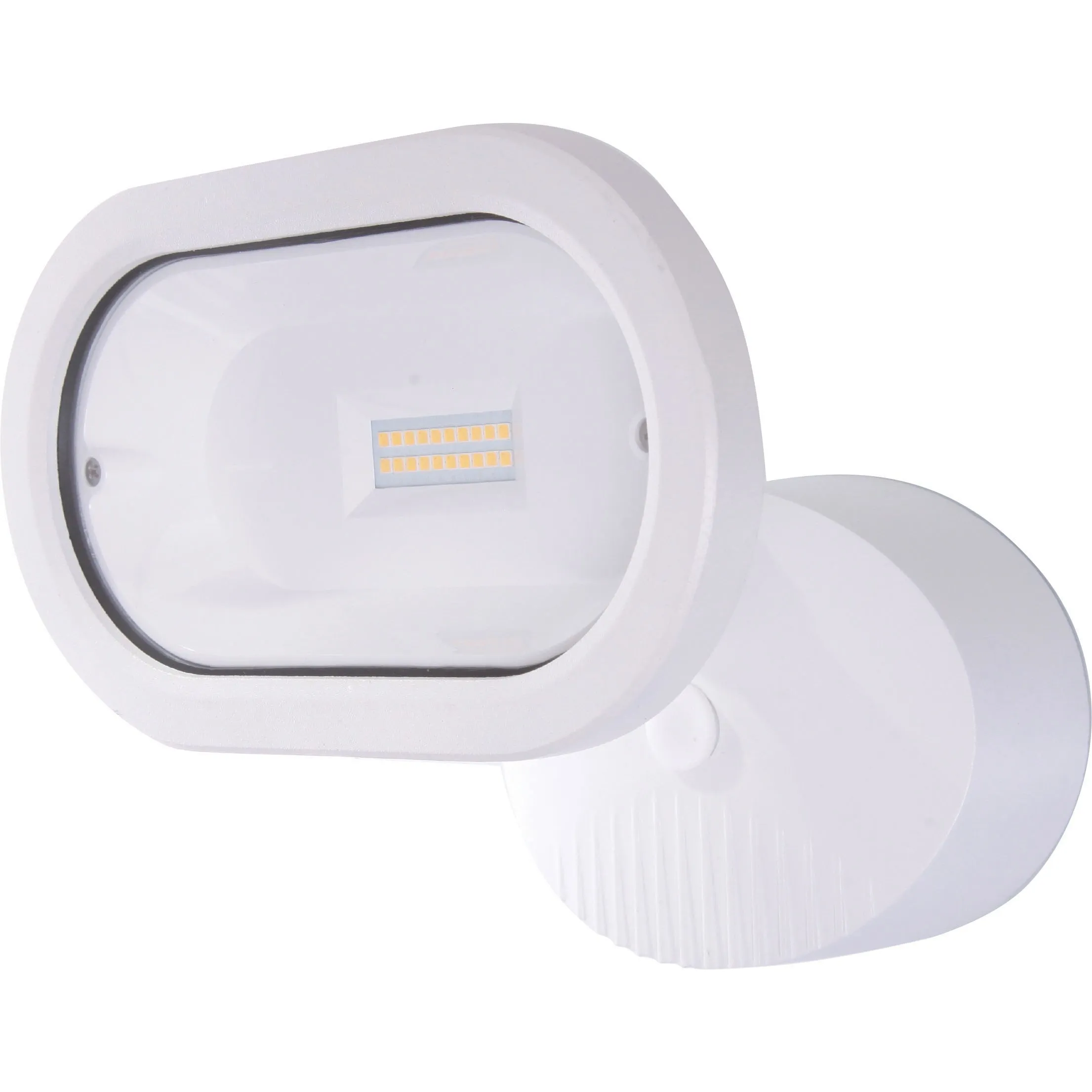 LED Single Head Security Light 4000K White Finish 1200 Lumens