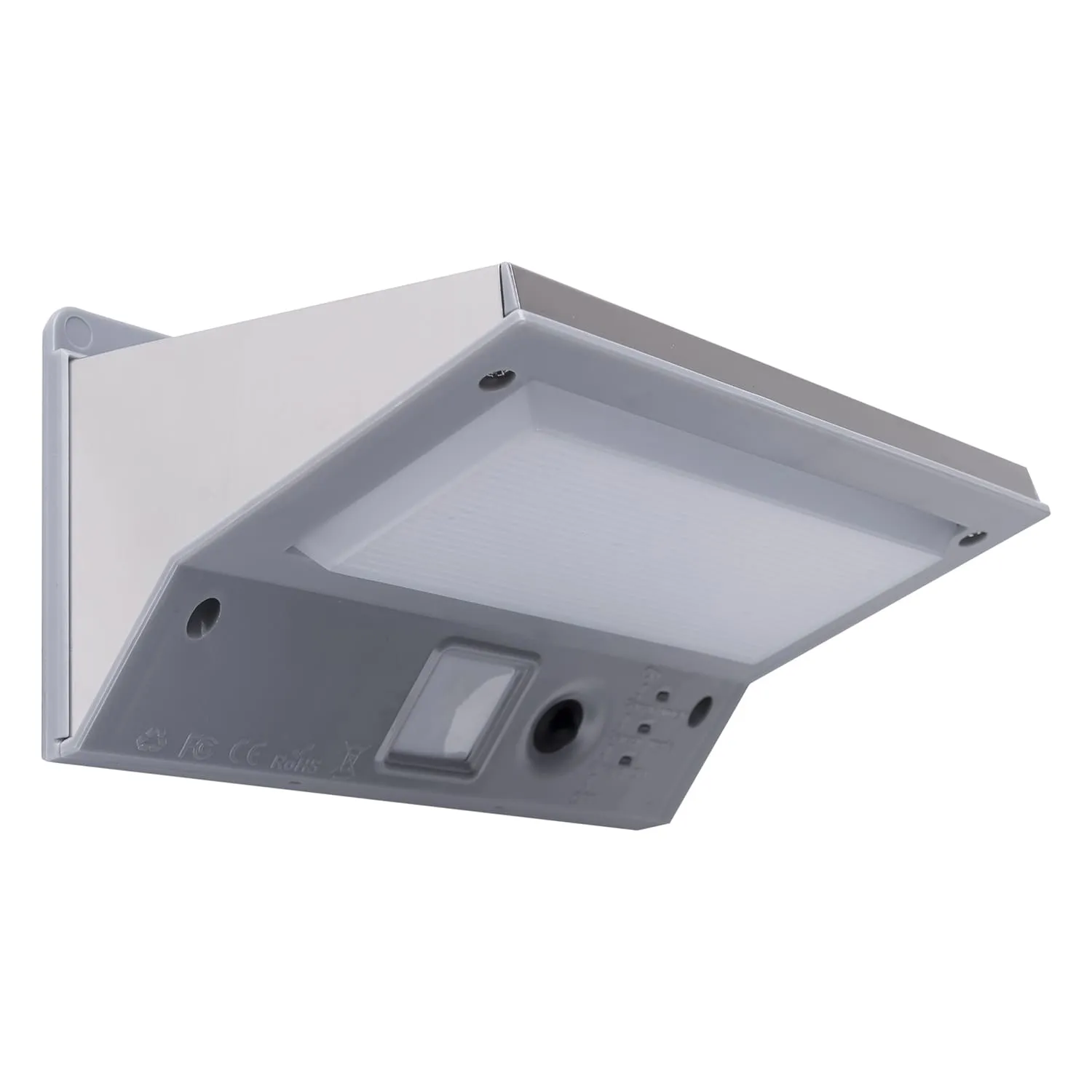 LED Solar Flush Mounted Wall Light with Motion Sensor in Black or Stainless Steel - Solar Lighting Direct