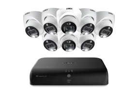 Lorex 4K 8-Channel Wired DVR System with 8 Active Deterrence Dome Security Camera