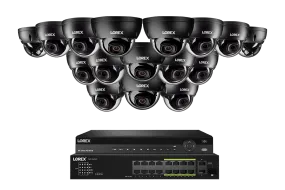 Lorex Elite Series 4K 32 Camera Capable 8TB Wired NVR System with 8MP (4K) A10 IP Dome Cameras