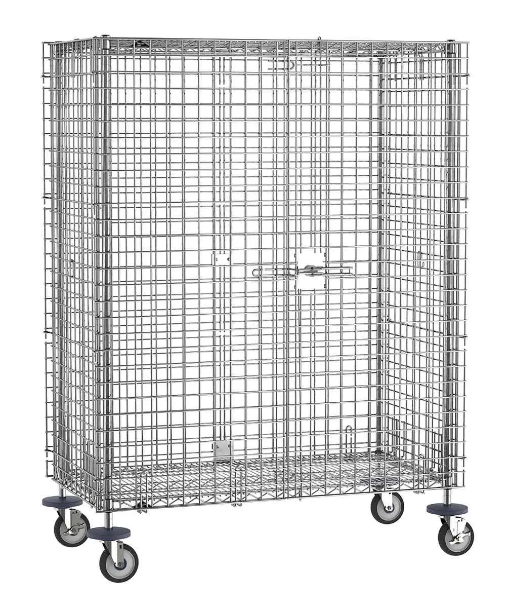 Metro SEC35EC Chrome Security Cart with Braking Casters, fits 18" x 48" Shelves
