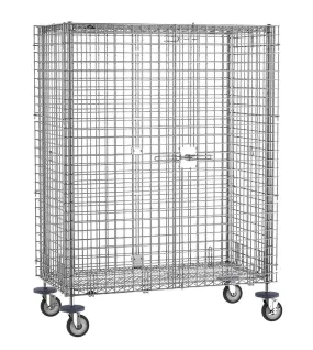 Metro SEC53EC Chrome Security Cart with Braking Casters, fits 24" x 36" Shelves