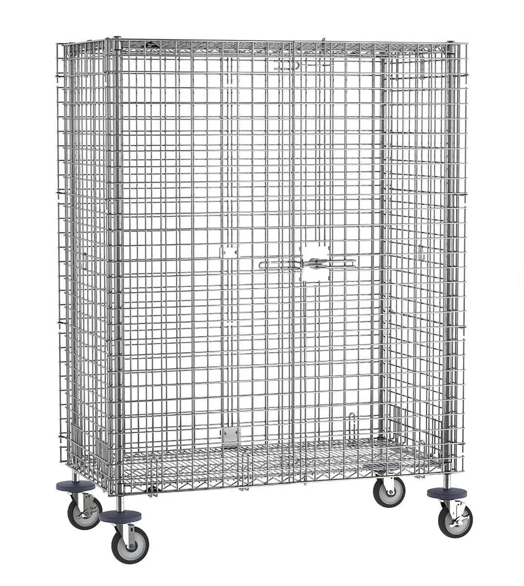 Metro SEC53EC Chrome Security Cart with Braking Casters, fits 24" x 36" Shelves
