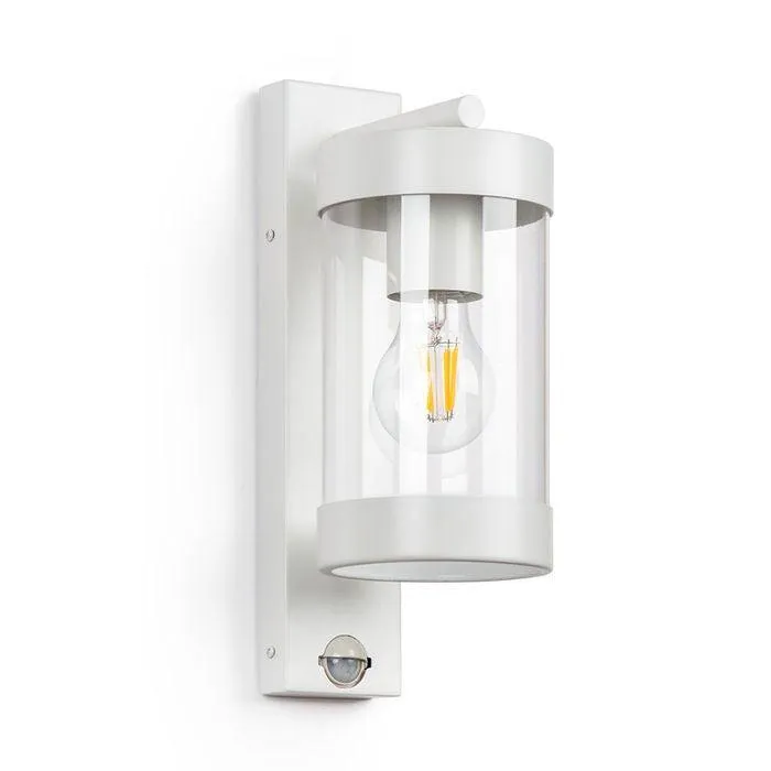 Modern Outdoor Sensor Wall Light in Black, White